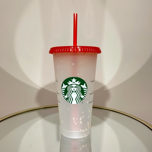 New Starbucks Red Color Changing Confetti Reusable Cold Cup - Picture 2 of 4